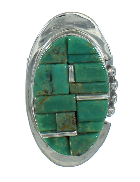Turquoise Authentic Sterling Silver Southwestern Ring Size 4-1/2 AX89390